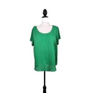 Torrid Green Abbey Georgette Cage Back Blouse | Size 1X (14/16)